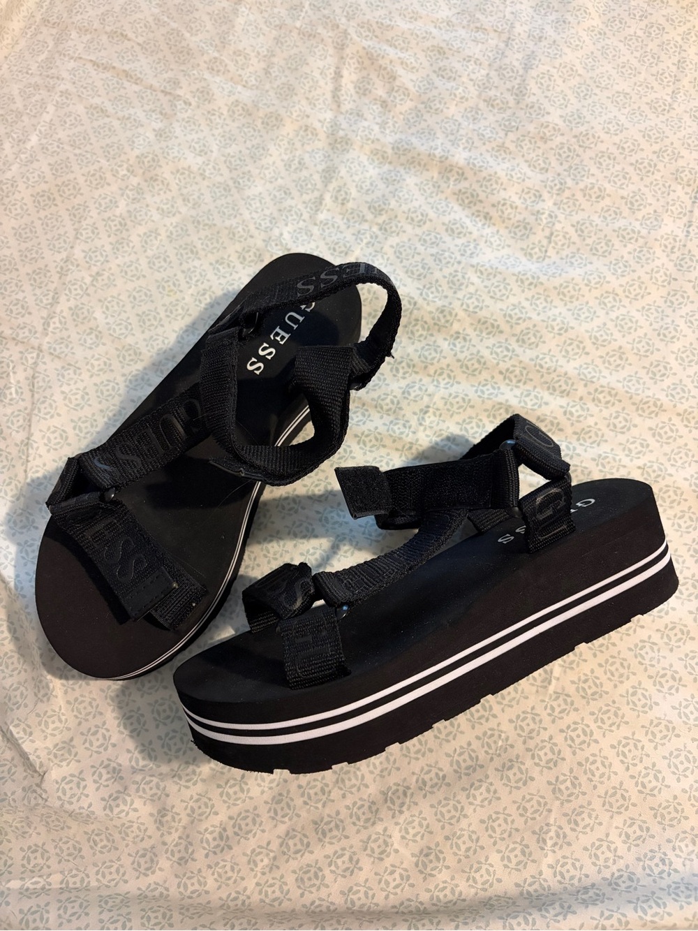 GUESS Black Platform Sandals